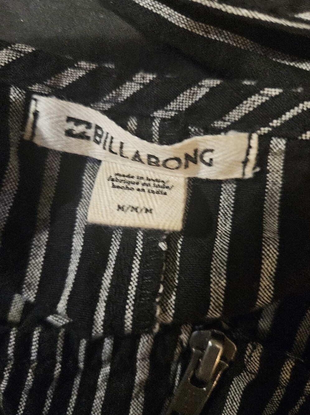Billabong Striped Crop Jumpsuit Black White Medium M - Picture 10 of 10